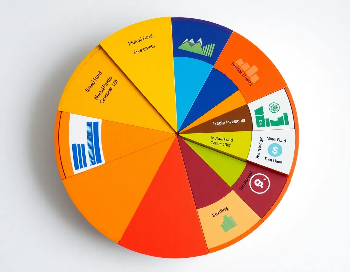 A diverse portfolio pie chart illustrating mutual fund investments.